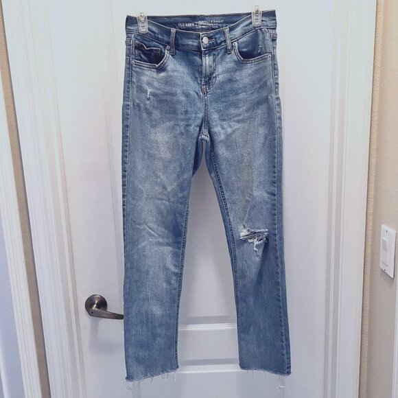 Old Navy-4 Pairs-Black, Gray, Blue-Size 0-Distressed-High Rise-OG Straight-Droit - Picture 13 of 15